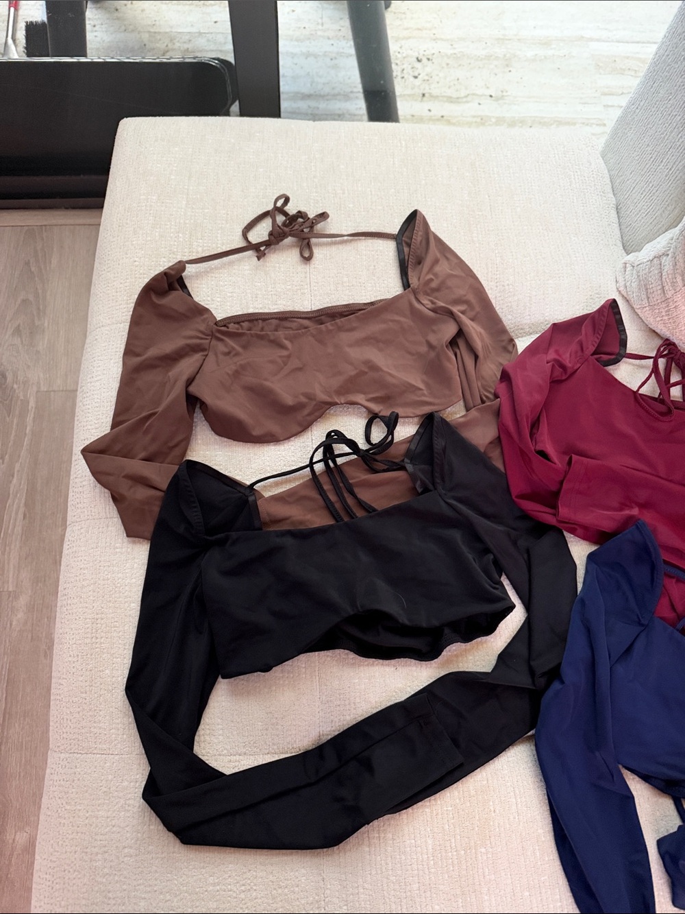 SHEIN Long Sleeve Square Neck Crop Top Bundle